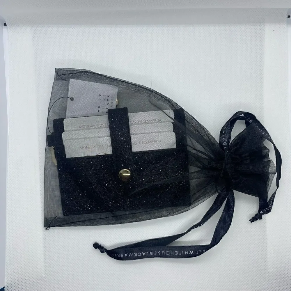 NWT White House Black Market Black Textured Card Case